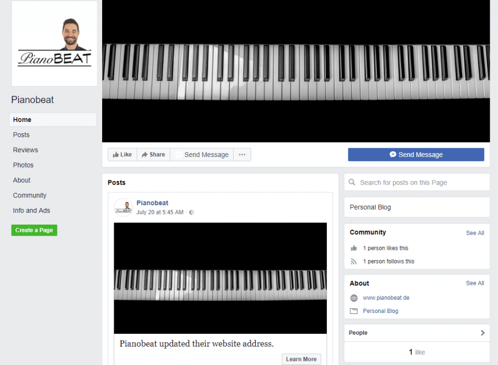 Pianobeat jetzt auf Facebook :-)