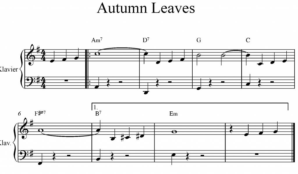 Autumn Leaves mit Basstönen