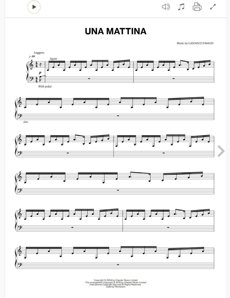 Una mattina Sheet Music Direct
