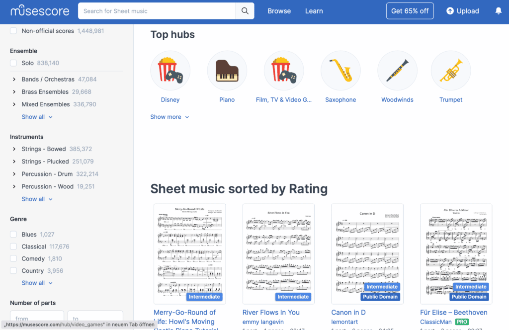 Musescore Dashboard