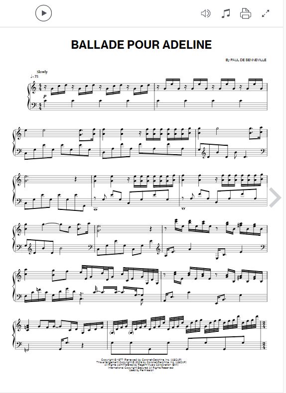 Ballade pour Adeline Sheet Music Direct