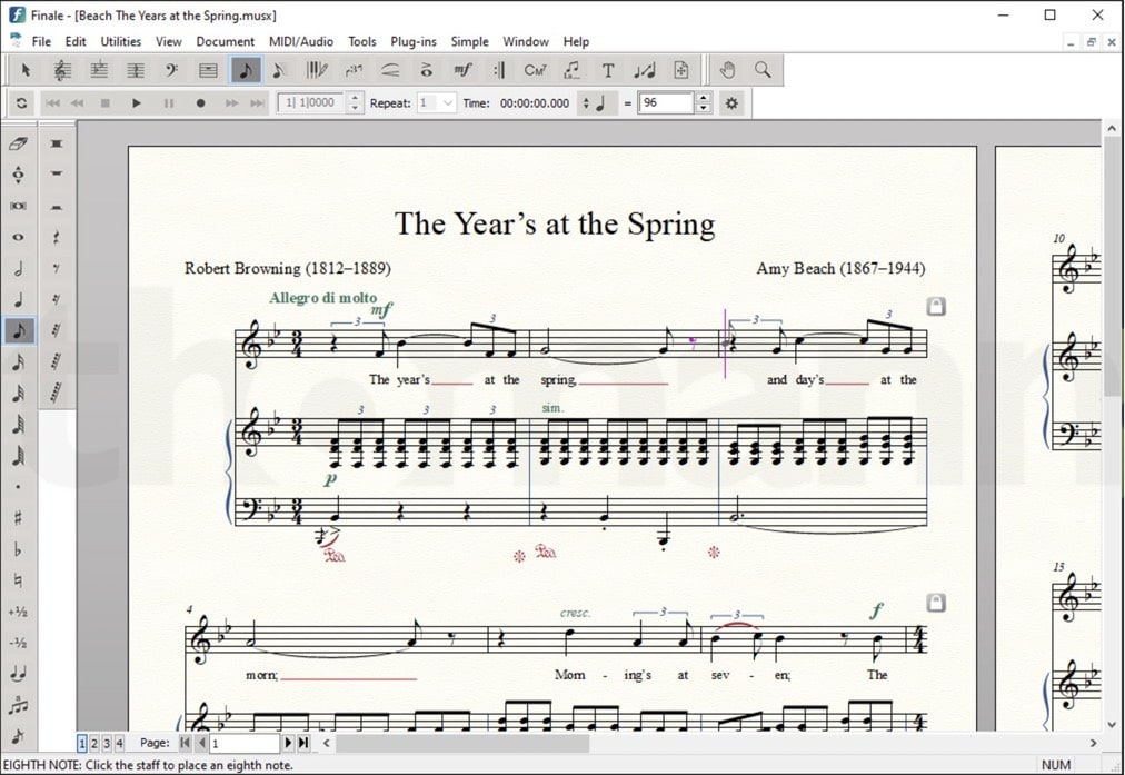 Screenshot von Finale (quelle: Klemm-musik.de)